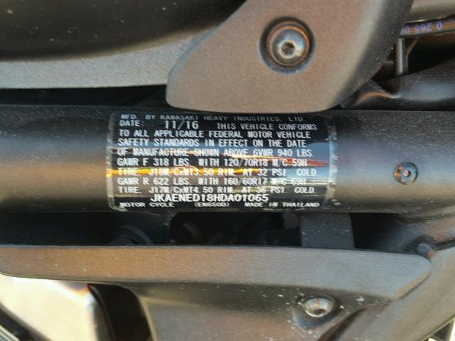JKAENED18HDA01065 - 2017 KAWASAKI EN650 D BLACK photo 10