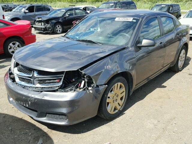 1C3CDZAB3EN190624 - 2014 DODGE AVENGER CHARCOAL photo 2