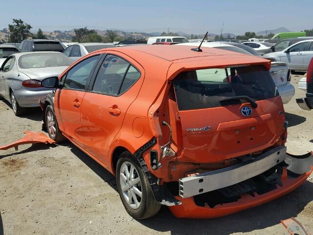 JTDKDTB37C1030858 - 2012 TOYOTA PRIUS C ORANGE photo 3