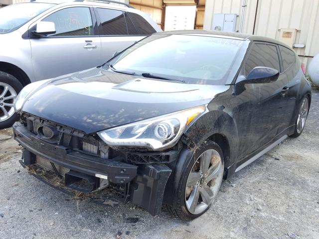 KMHTC6AE6FU243469 - 2015 HYUNDAI VELOSTER T BLACK photo 2