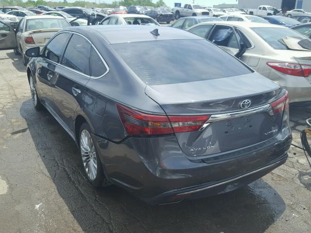 4T1BK1EB1GU196967 - 2016 TOYOTA AVALON XLE GRAY photo 3