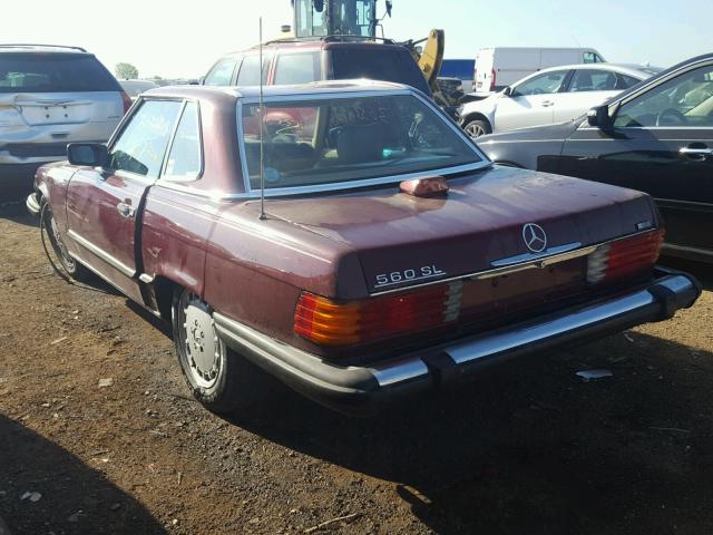 WDBBA48DXGA052758 - 1986 MERCEDES-BENZ 560 SL RED photo 3