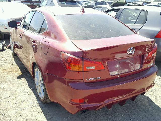 JTHBE262575015703 - 2007 LEXUS IS 350 RED photo 3