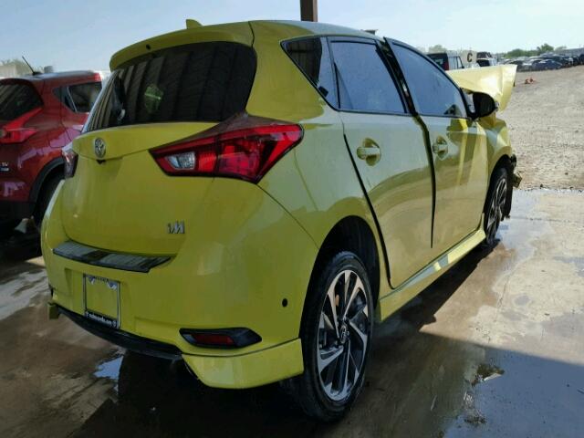 JTNKARJEXHJ529378 - 2017 TOYOTA COROLLA IM YELLOW photo 4