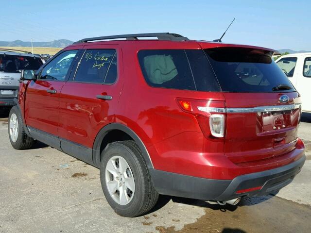 1FM5K8B89DGC70225 - 2013 FORD EXPLORER BURGUNDY photo 3