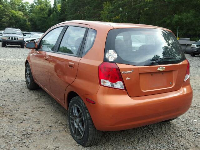 KL1TD66697B745738 - 2007 CHEVROLET AVEO/LS ORANGE photo 3