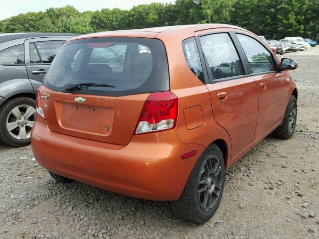 KL1TD66697B745738 - 2007 CHEVROLET AVEO/LS ORANGE photo 4