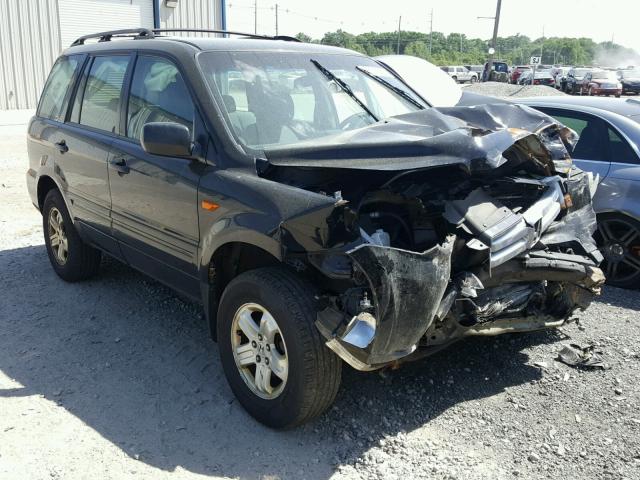 5FNYF18157B018610 - 2007 HONDA PILOT LX BLACK photo 1