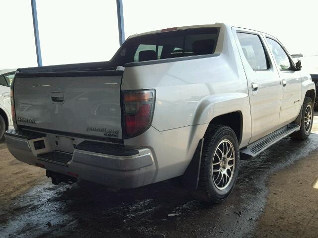 2HJYK16596H554904 - 2006 HONDA RIDGELINE SILVER photo 4