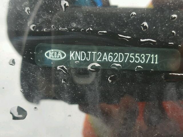 KNDJT2A62D7553711 - 2013 KIA SOUL BLACK photo 10