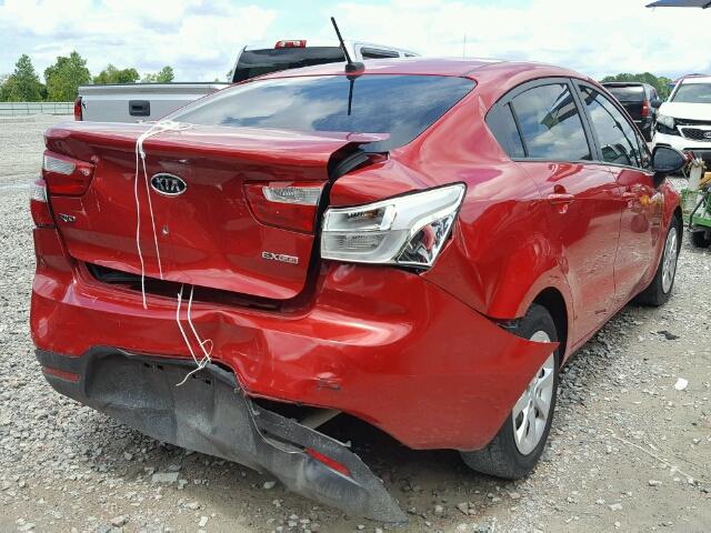 KNADN4A34C6052880 - 2012 KIA RIO RED photo 4