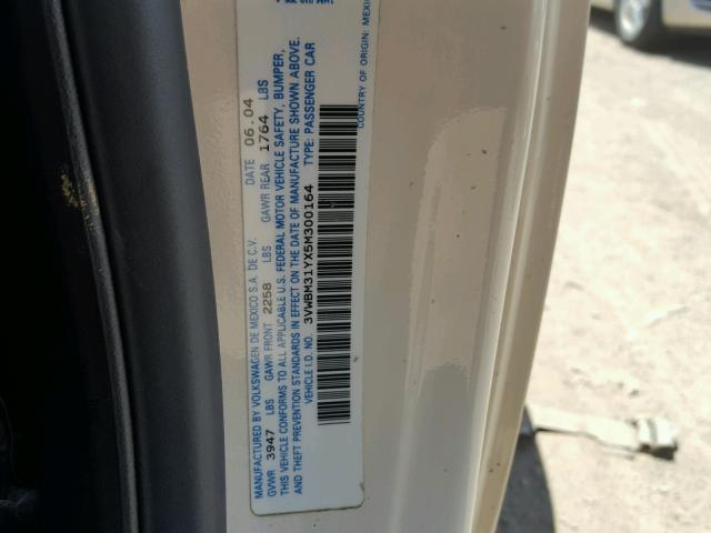 3VWBM31YX5M300164 - 2005 VOLKSWAGEN NEW BEETLE 奶油色 照片 10