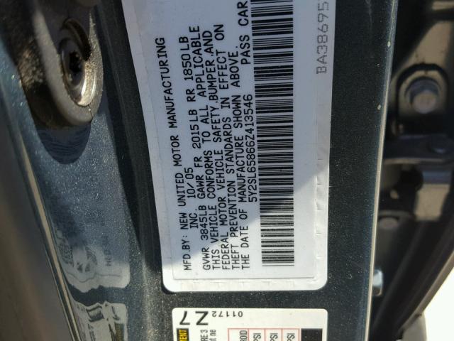 5Y2SL65866Z413546 - 2006 PONTIAC VIBE BLUE photo 10