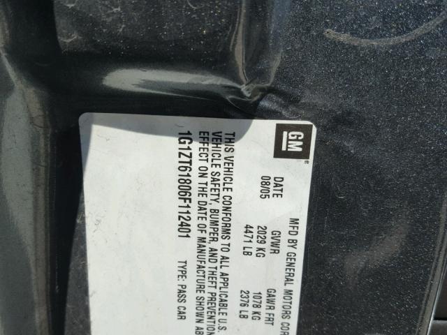 1G1ZT61806F112401 - 2006 CHEVROLET MALIBU MAX GRAY photo 10