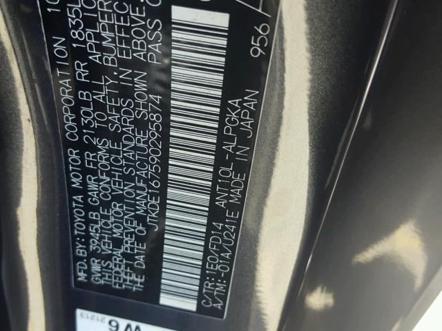 JTKDE167590295874 - 2009 TOYOTA SCION TC 灰色 照片 10