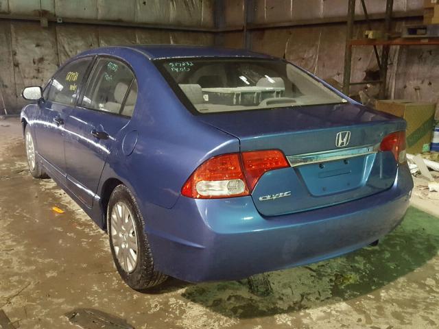 2HGFA16309H357039 - 2009 HONDA CIVIC VP BLUE photo 3