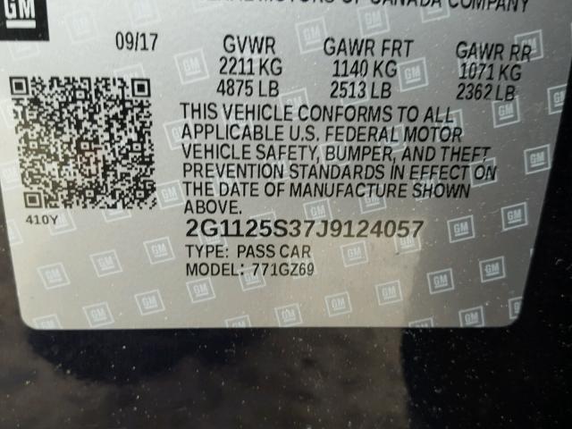 2G1125S37J9124057 - 2018 CHEVROLET IMPALA PRE 蓝色 照片 10