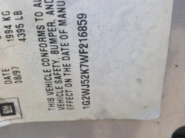 1G2WJ52K7WF216859 - 1998 PONTIAC GRAND PRIX SILVER photo 10