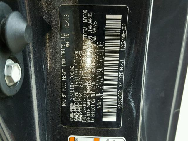 JF1ZNAA19E8704105 - 2014 TOYOTA SCION FR-S ნაცრისფერი ფოტო 10