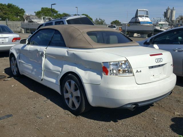 WAUAC48H66K007655 - 2006 AUDI A4 1.8 CAB WHITE photo 3