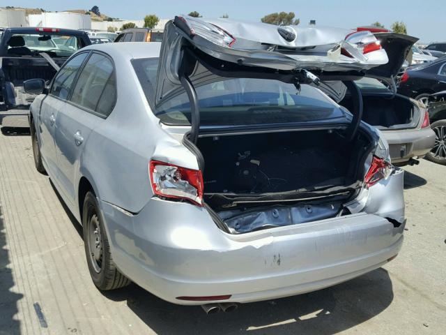 3VW2K7AJ6DM383025 - 2013 VOLKSWAGEN JETTA BASE 银色 照片 3