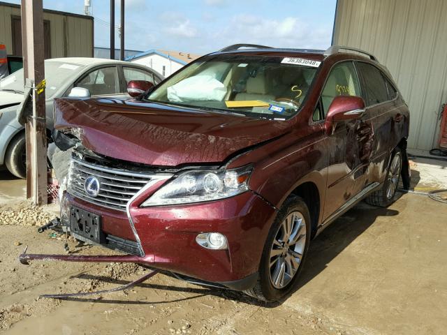 JTJBC1BA9D2059938 - 2013 LEXUS RX 450 BURGUNDY photo 2