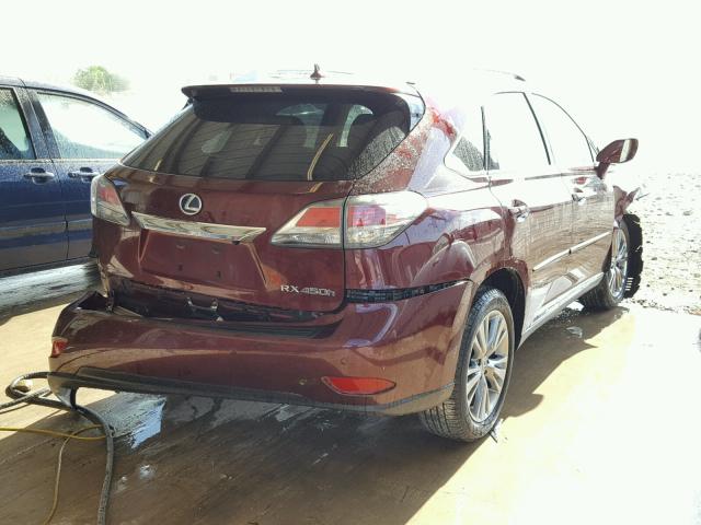 JTJBC1BA9D2059938 - 2013 LEXUS RX 450 BURGUNDY photo 4