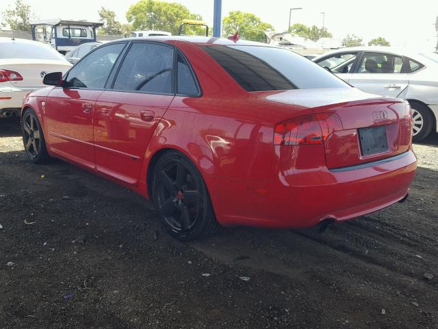 WAUBF78E97A194660 - 2007 AUDI A4 S-LINE RED photo 3