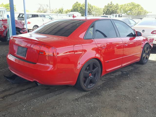 WAUBF78E97A194660 - 2007 AUDI A4 S-LINE RED photo 4