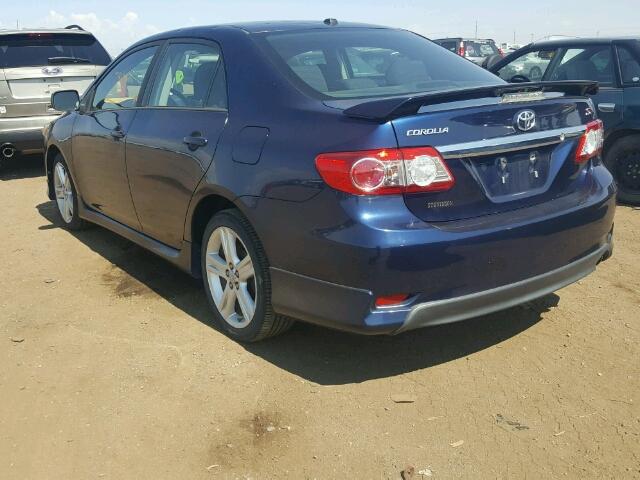 5YFBU4EE2DP112075 - 2013 TOYOTA COROLLA BA BLUE photo 3