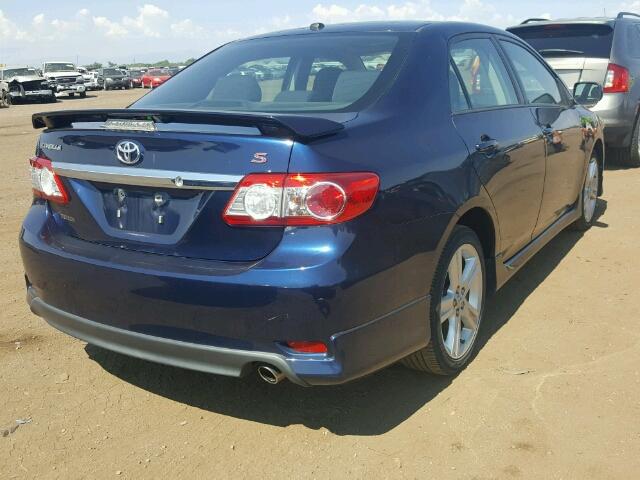 5YFBU4EE2DP112075 - 2013 TOYOTA COROLLA BA BLUE photo 4