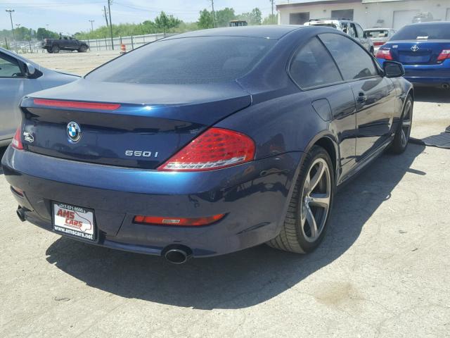 WBAEA5C58ACV93126 - 2010 BMW 650 I BLUE photo 4