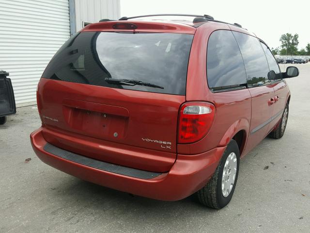 1C8GJ45343B171542 - 2003 CHRYSLER VOYAGER LX RED photo 4