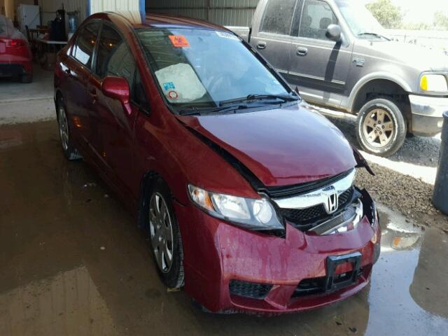 19XFA16579E034540 - 2009 HONDA CIVIC LX RED photo 1