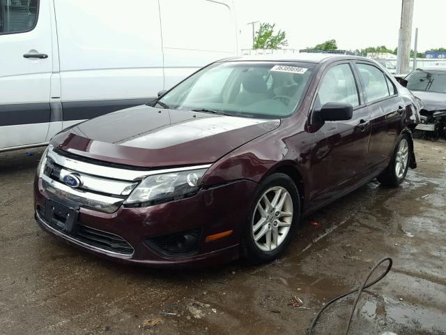 3FAHP0GA7BR104023 - 2011 FORD FUSION S BURGUNDY photo 2