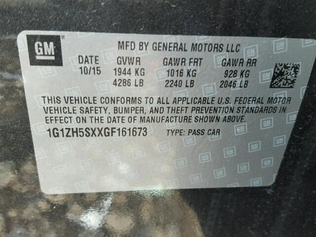 1G1ZH5SXXGF161673 - 2016 CHEVROLET MALIBU PRE 灰色 照片 10