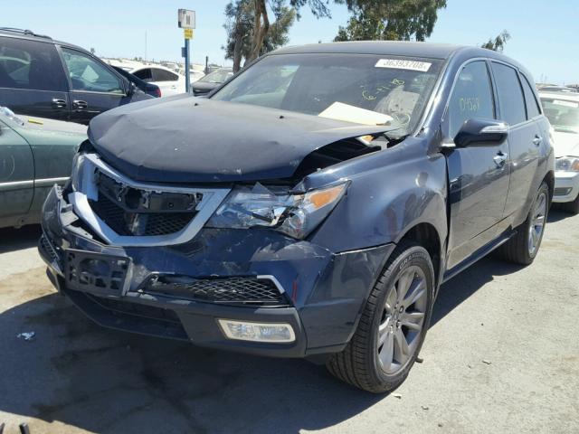 2HNYD2H52BH543765 - 2011 ACURA MDX ADVANC BLUE photo 2