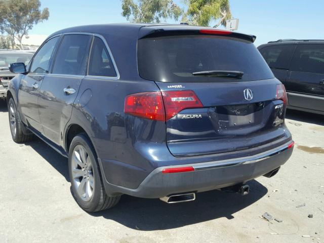 2HNYD2H52BH543765 - 2011 ACURA MDX ADVANC BLUE photo 3