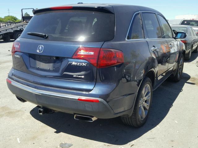 2HNYD2H52BH543765 - 2011 ACURA MDX ADVANC BLUE photo 4