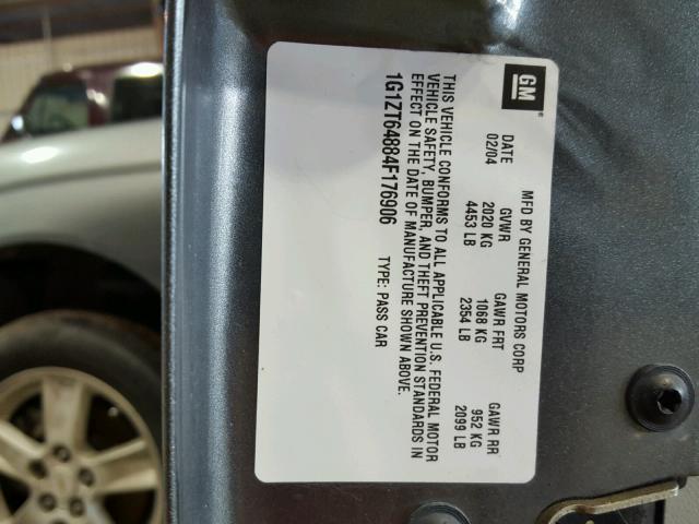 1G1ZT64884F176906 - 2004 CHEVROLET MALIBU MAX 灰色 照片 10