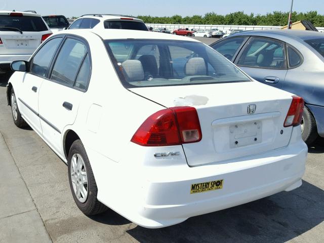 1HGES16314L007195 - 2004 HONDA CIVIC DX V WHITE photo 3