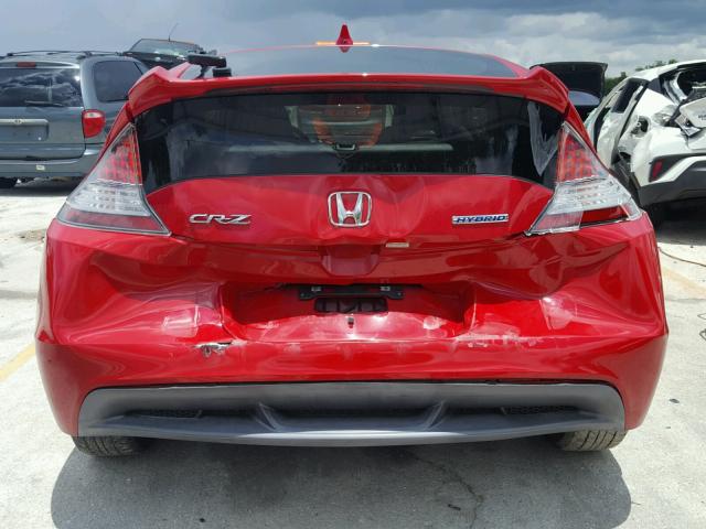 JHMZF1C64BS005123 - 2011 HONDA CR-Z EX RED photo 9