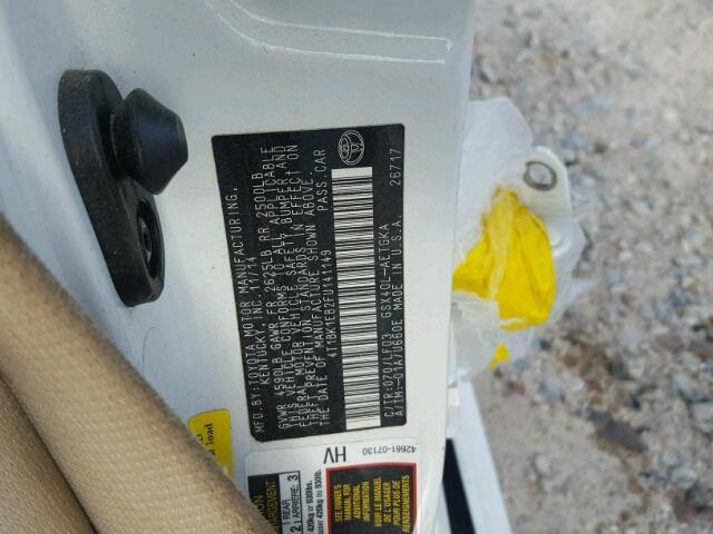 4T1BK1EB2FU141149 - 2015 TOYOTA AVALON XLE WHITE photo 10