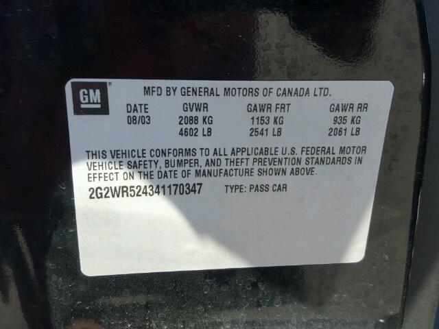 2G2WR524341170347 - 2004 PONTIAC GRAND PRIX Qara foto 10