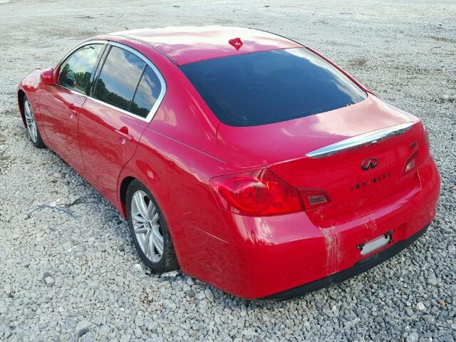 JN1CV6AP7BM506372 - 2011 INFINITI G37 BASE RED photo 3