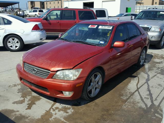 JTHBD182810004211 - 2001 LEXUS IS 300 RED photo 2