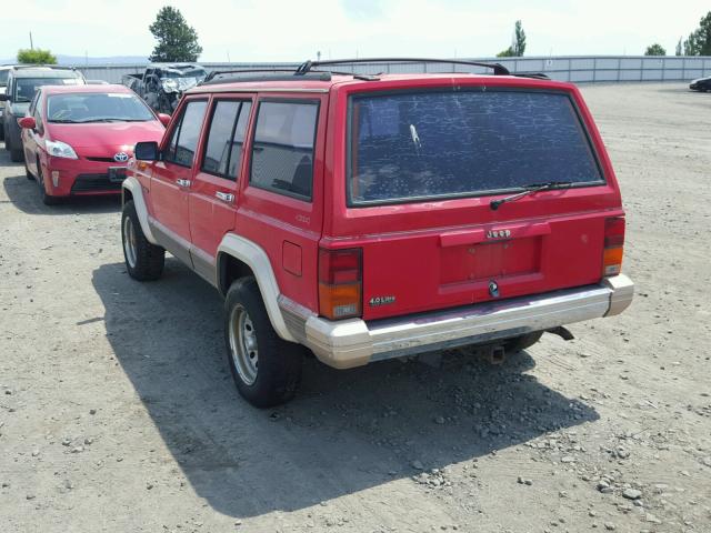 1J4FJ78S1PL524007 - 1993 JEEP CHEROKEE C RED photo 3