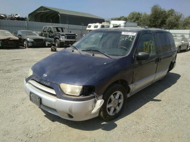 4N2ZN17T21D830341 - 2001 NISSAN QUEST GLE BLUE photo 2