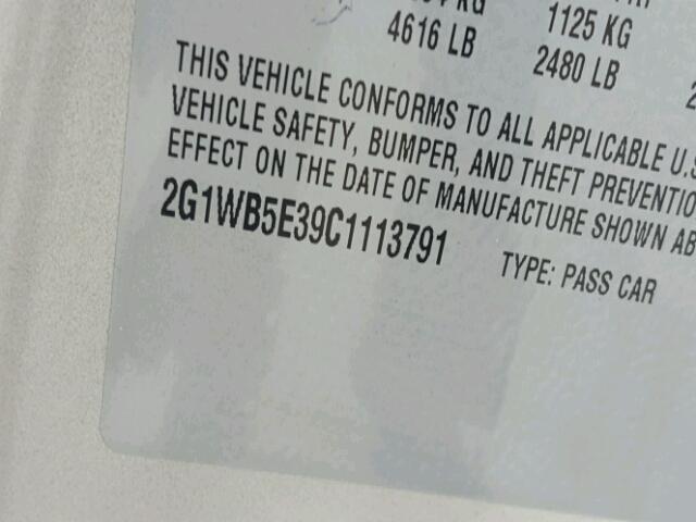 2G1WB5E39C1113791 - 2012 CHEVROLET IMPALA BEIGE photo 10