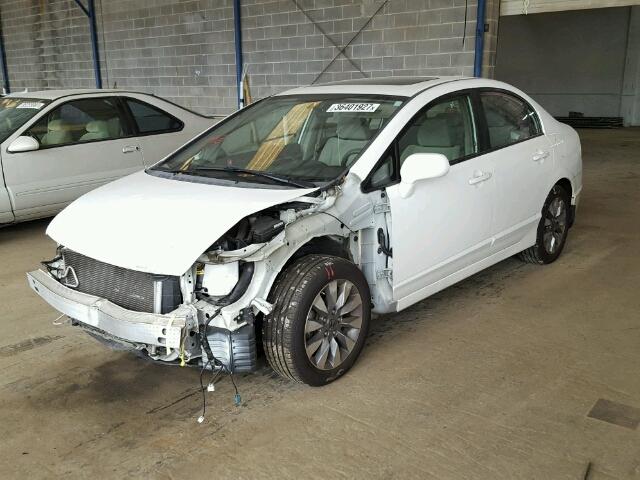 1HGFA16869L014802 - 2009 HONDA CIVIC EX WHITE photo 2